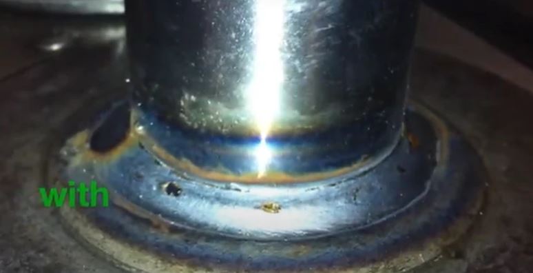 Welding example using Protec CE15S++ showing welding without pores