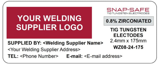 Example custom welding supplier branded Zirconiated tungsten