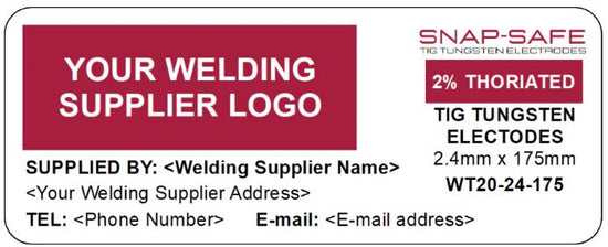 Example custom welding supplier branded thoriated tungsten