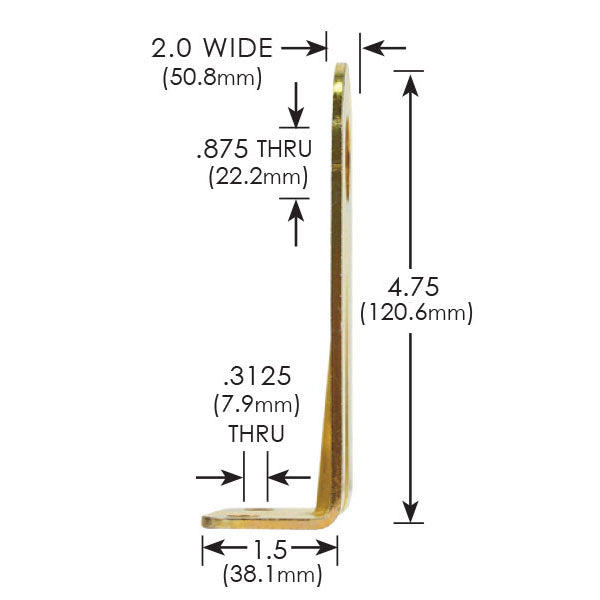 A-14B bulkhead connector bracket with dimensions