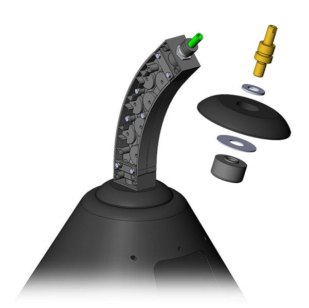 Wire Guide drum mount kit assembled on welding hood