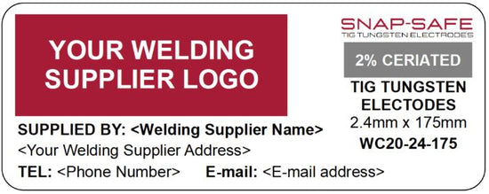 Example custom welding supplier branded ceriated tungsten