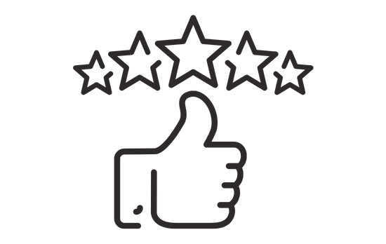ICON of a thumbs up for great quality